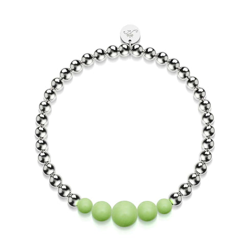Citron vert | Argent | Bracelet d'expression en céramique Lumos